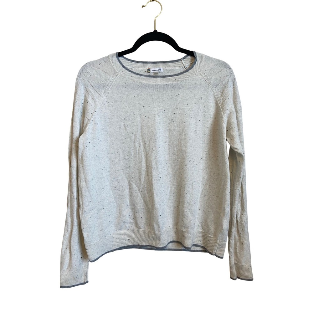 Smartwool Size Medium Cream Speckled‎ Merino Wool Blend Raglan Crewneck Sweater